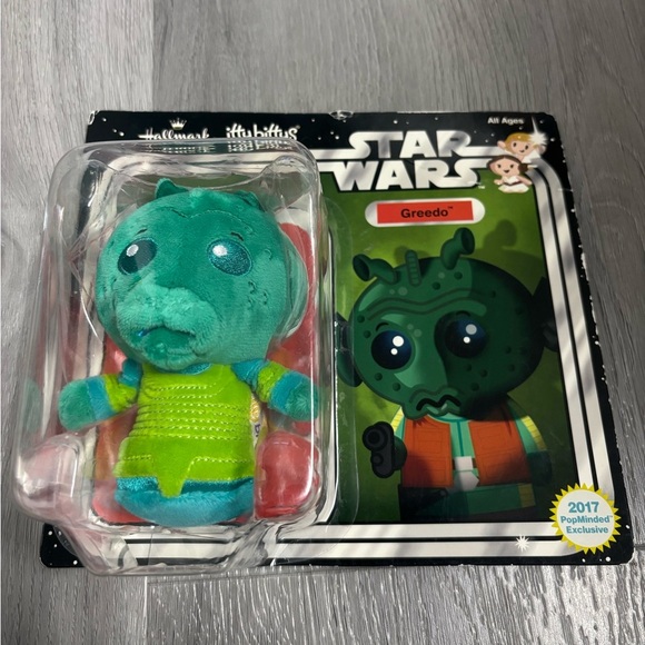 Hallmark Itty Bittys 2017 PopMinded Star Wars Greedo Plush - Green and Blue - Picture 2 of 4